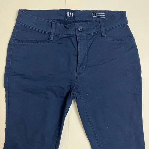 GAP Women's Stretch Skinny Navy Blue Trousers Size 4 - Picture 2 of 6